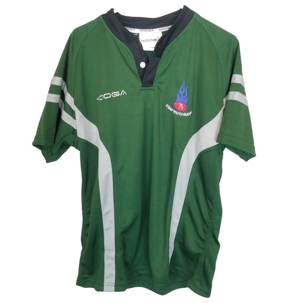Kooga Mens L Green Short Sleeves Utah Youth Rugby